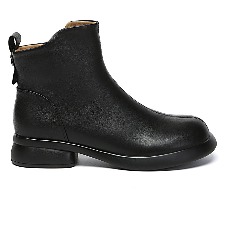 Caroline Leather Zip Ankle Boots