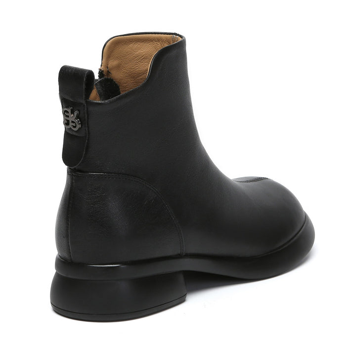 Caroline Leather Zip Ankle Boots