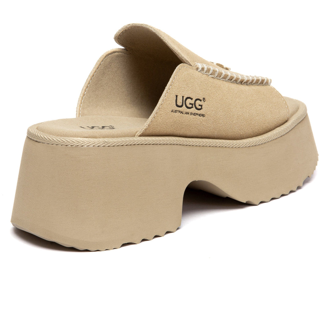 Chunky Heel Platform UGG Slippers