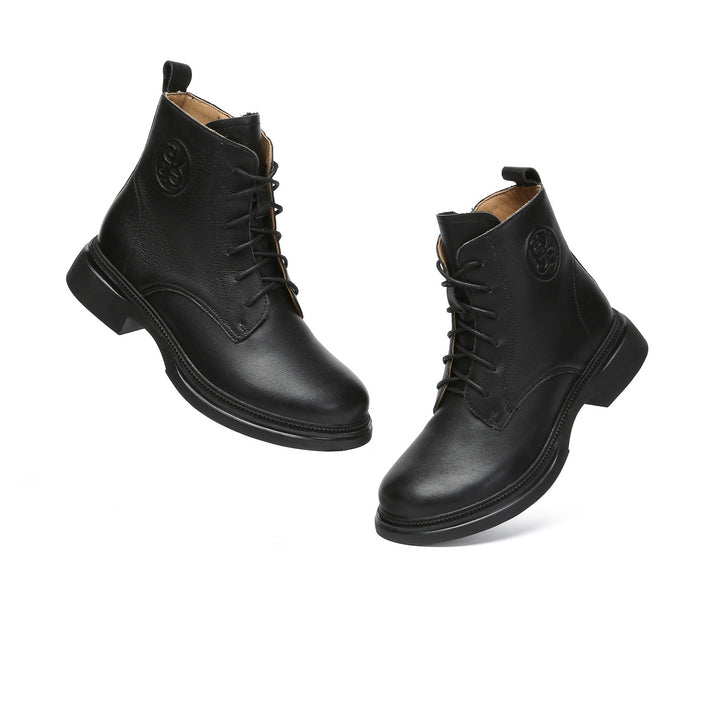 Gabriela Lace-Up Leather Ankle Boots