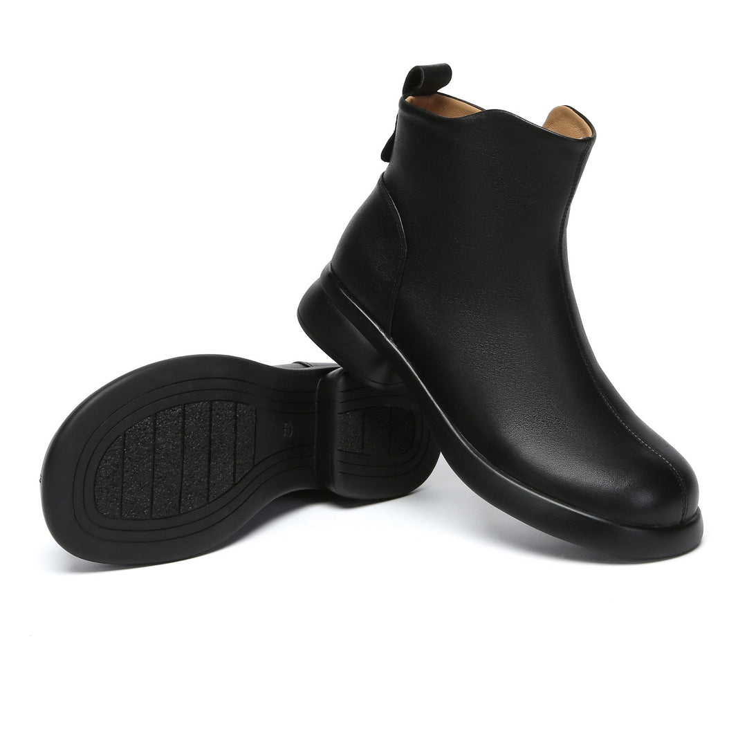 Caroline Leather Zip Ankle Boots
