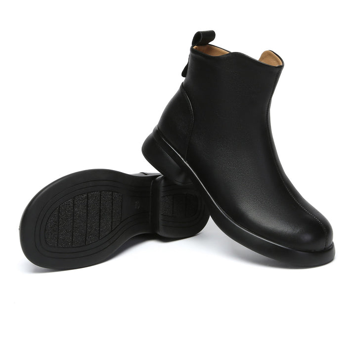 Caroline Leather Zip Ankle Boots