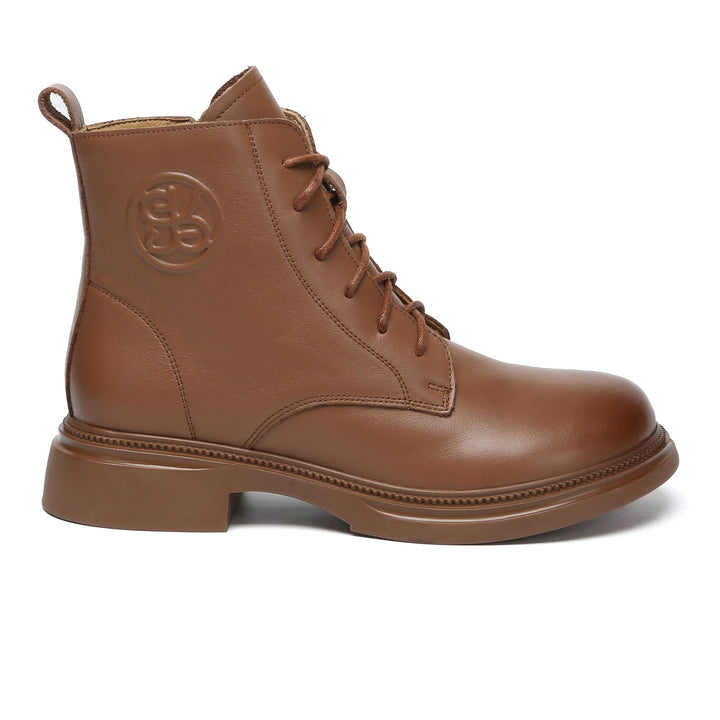 Gabriela Lace-Up Leather Ankle Boots