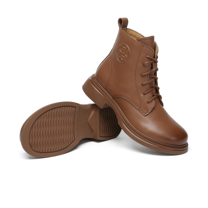 Gabriela Lace-Up Leather Ankle Boots
