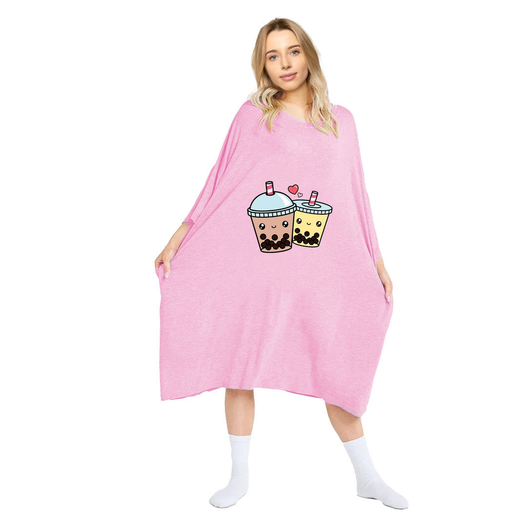 Bubble Tea Bobba Print Oversized Tee - UGG Direct Online