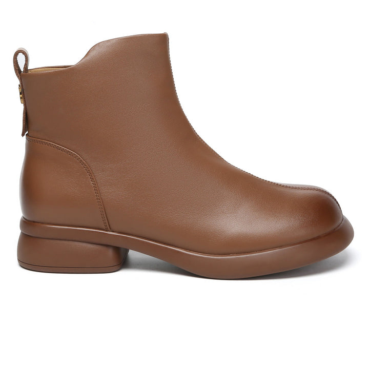 Caroline Leather Zip Ankle Boots
