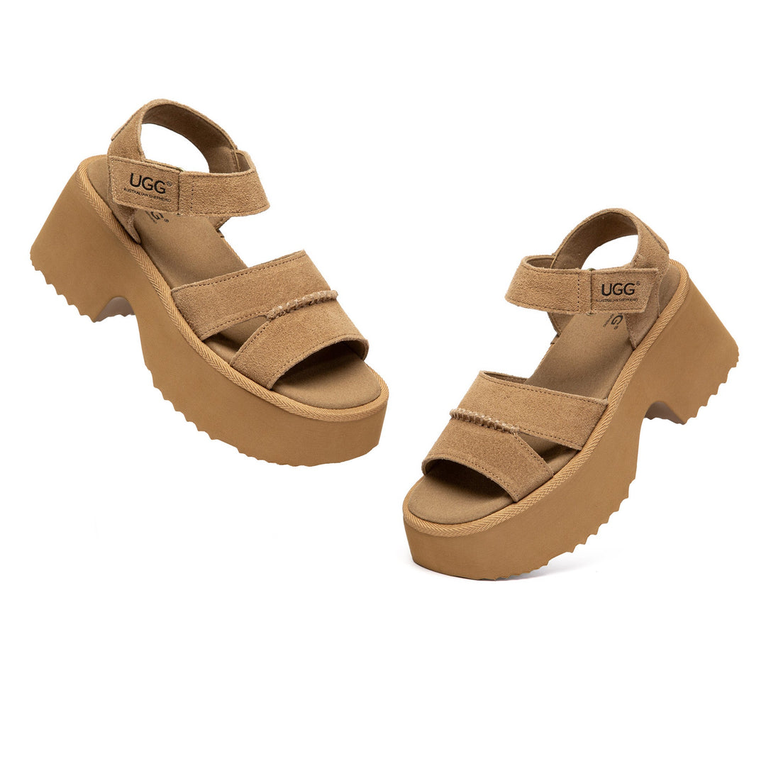 Strap Slingback Chunky Platform UGG Sandals