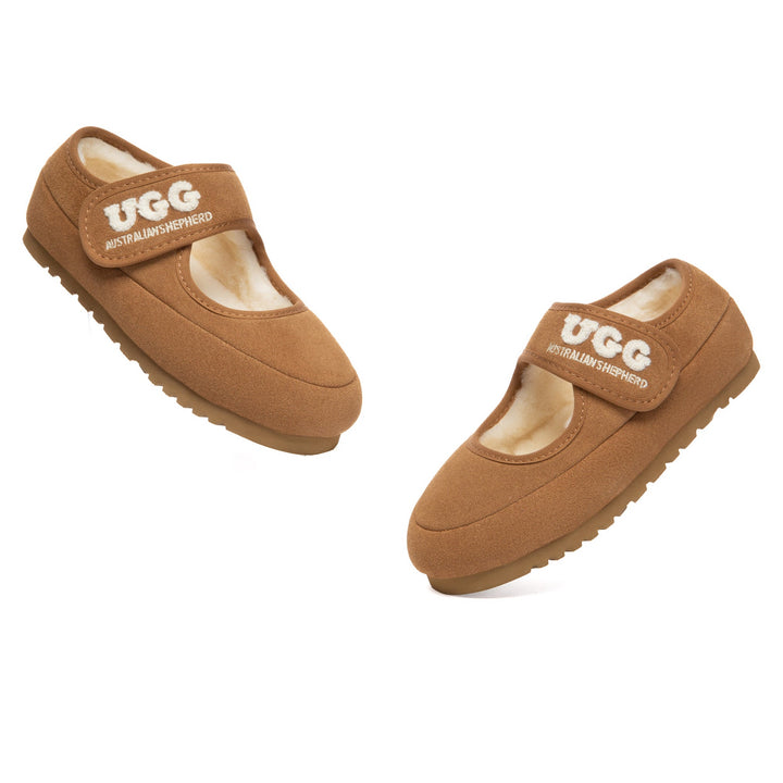Kids Adjustable Strap Mary Jane UGG Slippers