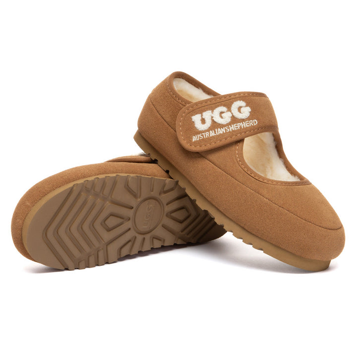 Kids Adjustable Strap Mary Jane UGG Slippers