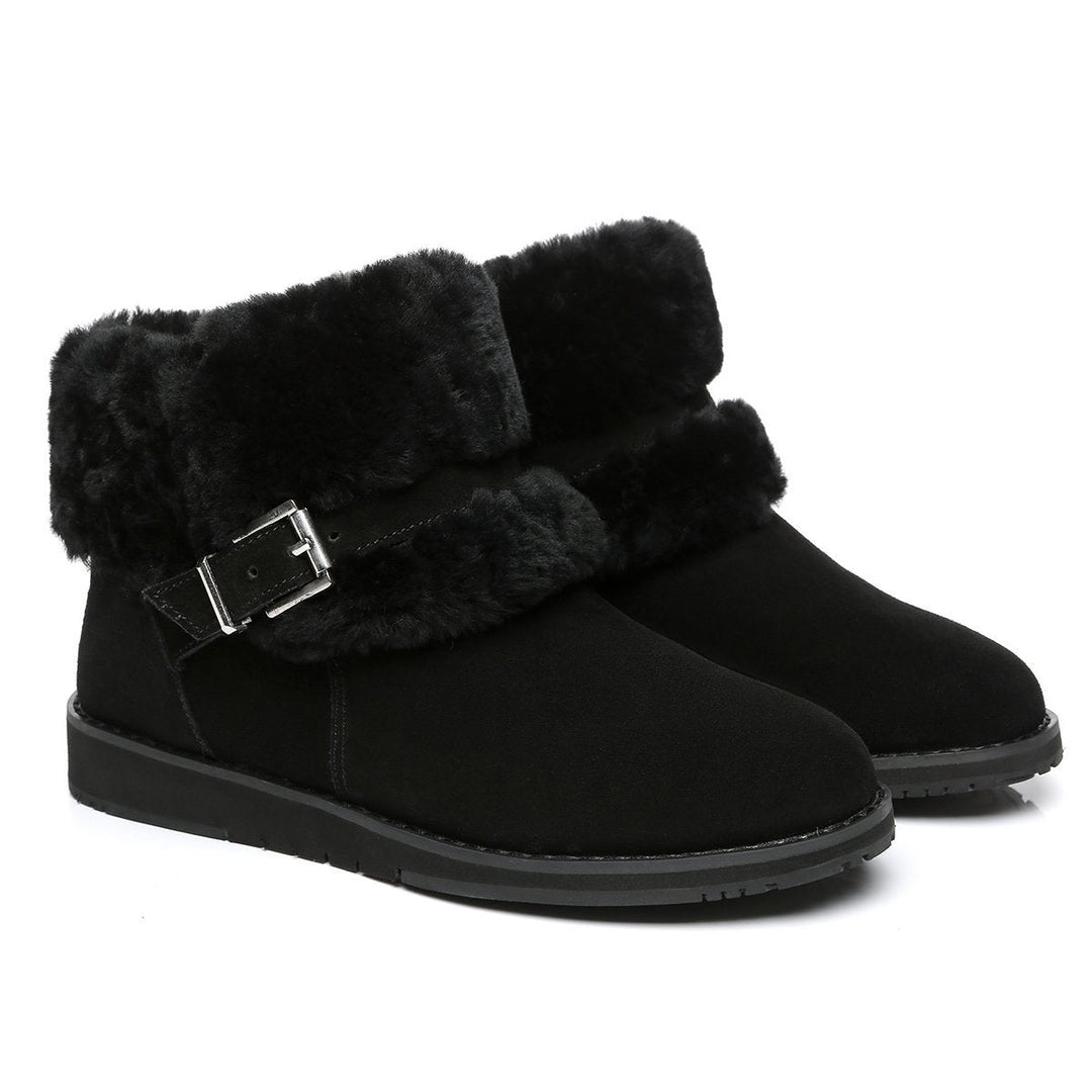 Collette Buckled Strap Fluffy UGG Boots - UGG Direct Online