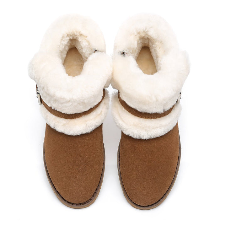 Collette Buckled Strap Fluffy UGG Boots - UGG Direct Online