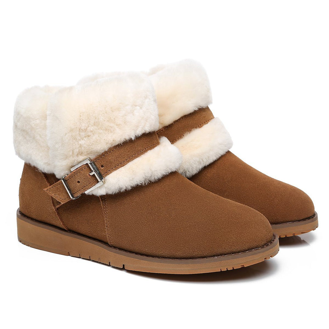 Collette Buckled Strap Fluffy UGG Boots - UGG Direct Online