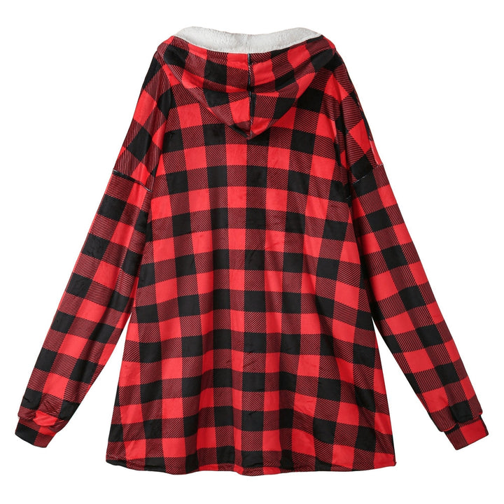 Hoodie Blanket Adult Red Check - UGG Direct Online