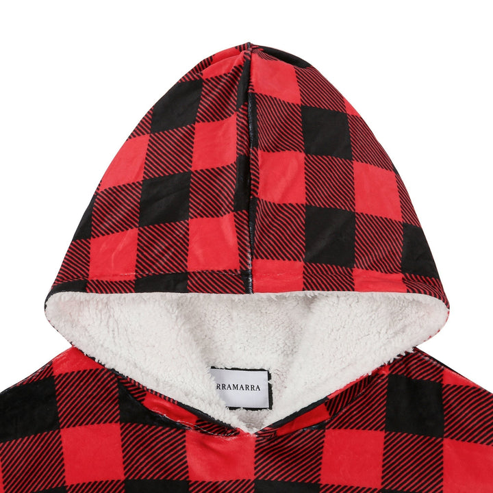 Hoodie Blanket Adult Red Check - UGG Direct Online