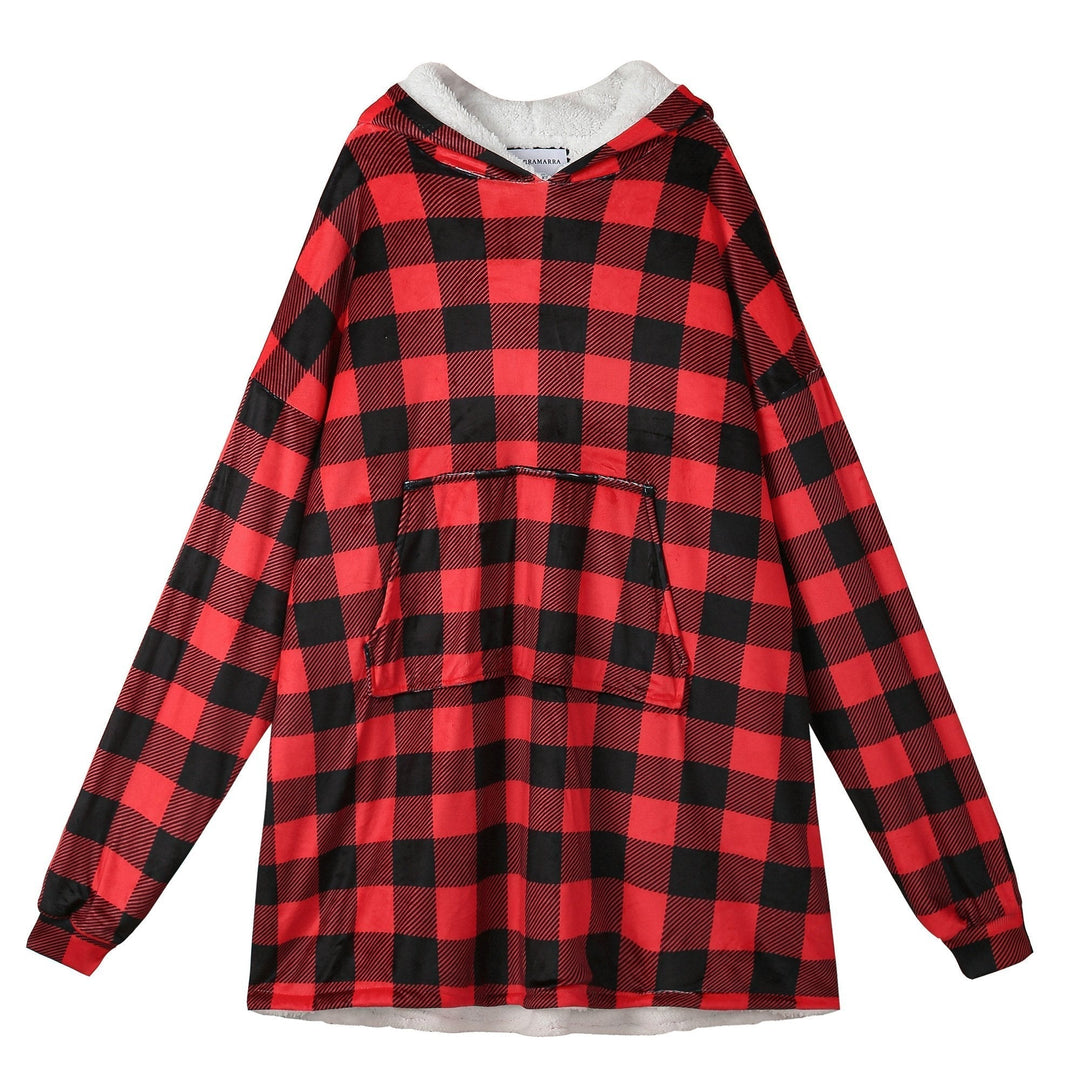 Hoodie Blanket Adult Red Check - UGG Direct Online