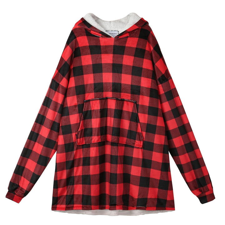 Hoodie Blanket Adult Red Check - UGG Direct Online