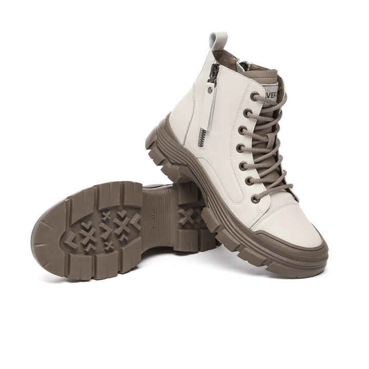 Leather Lace Up Zipper Chunky Boots - UGG Direct Online