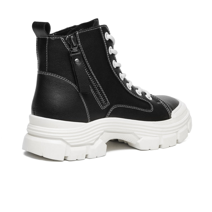 Leather Lace Up Zipper Chunky Boots - UGG Direct Online