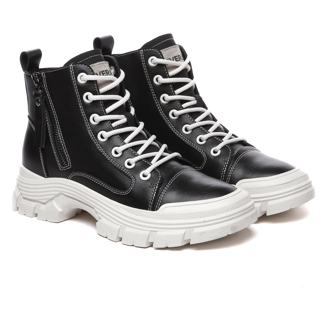 Leather Lace Up Zipper Chunky Boots - UGG Direct Online