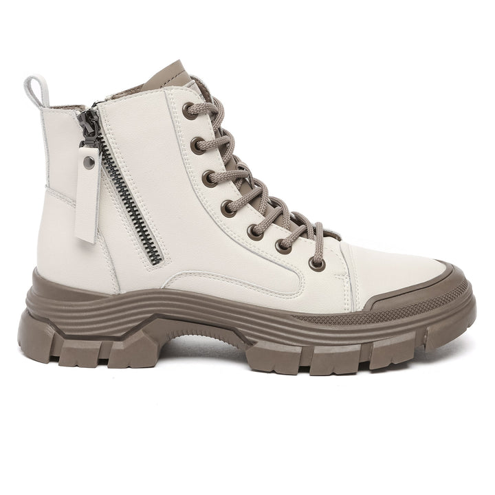 Leather Lace Up Zipper Chunky Boots - UGG Direct Online