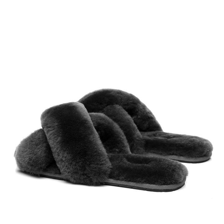 Premium Cross Fluff UGG Slides - UGG Direct Online