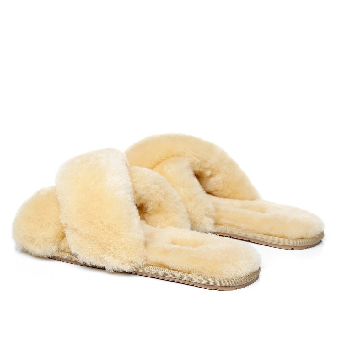 Premium Cross Fluff UGG Slides - UGG Direct Online