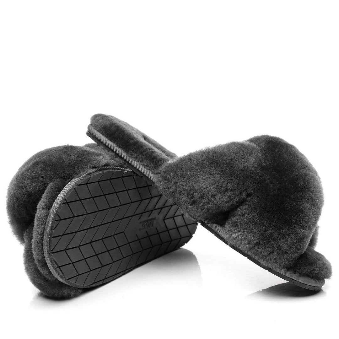 Premium Cross Fluff UGG Slides - UGG Direct Online