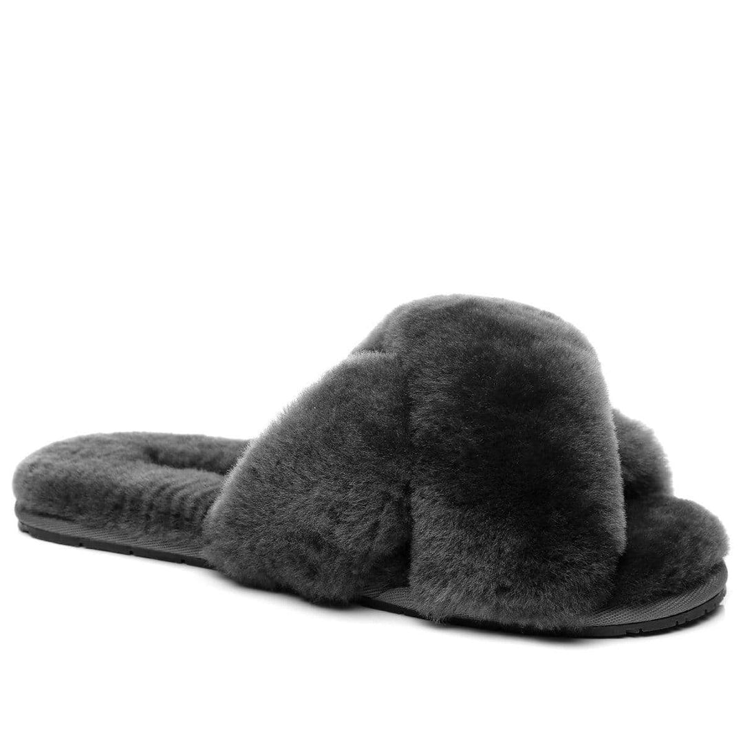 Premium Cross Fluff UGG Slides - UGG Direct Online