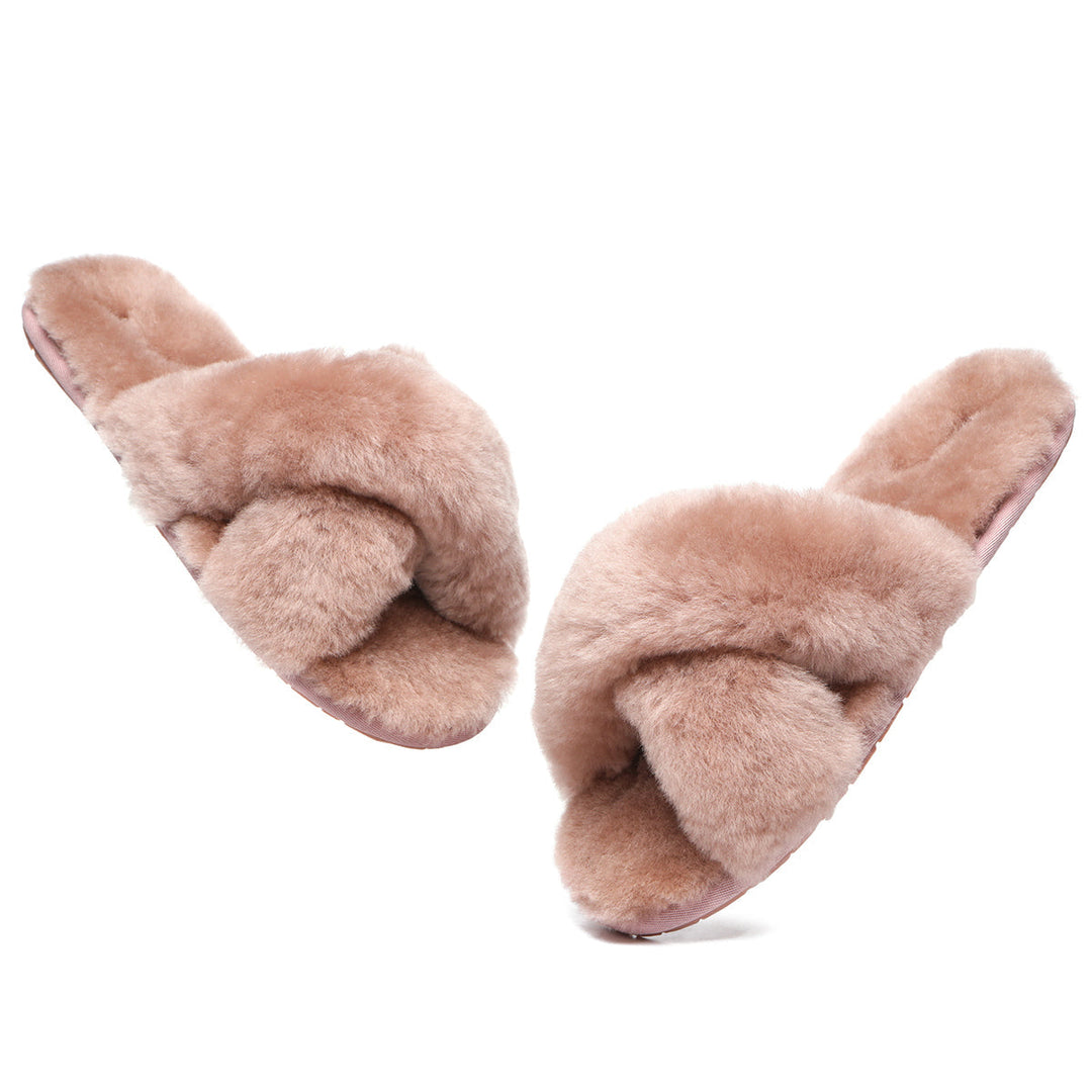 Premium Cross Fluff UGG Slides - UGG Direct Online