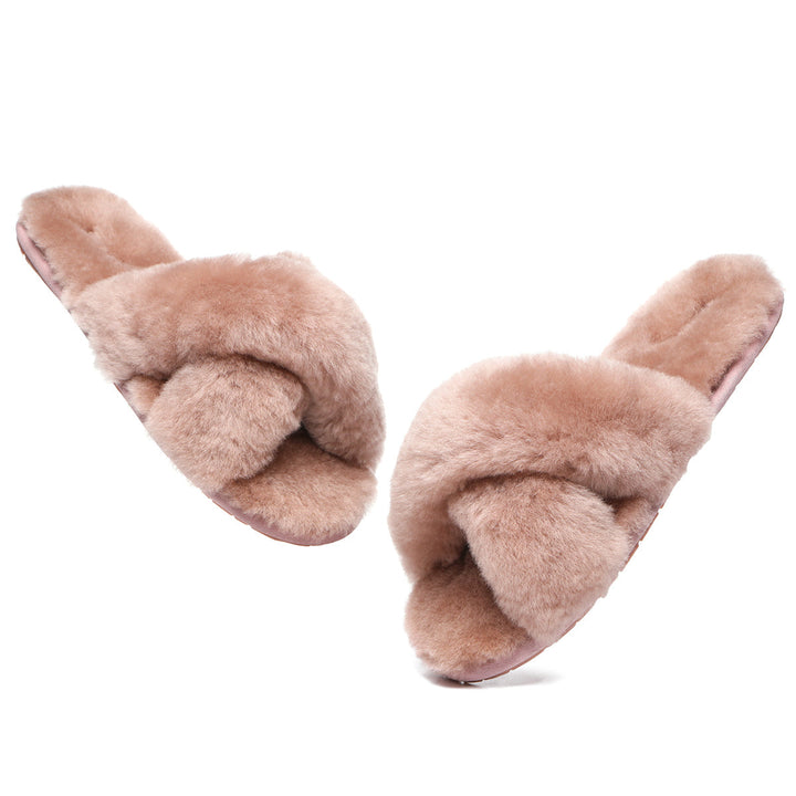 Premium Cross Fluff UGG Slides - UGG Direct Online