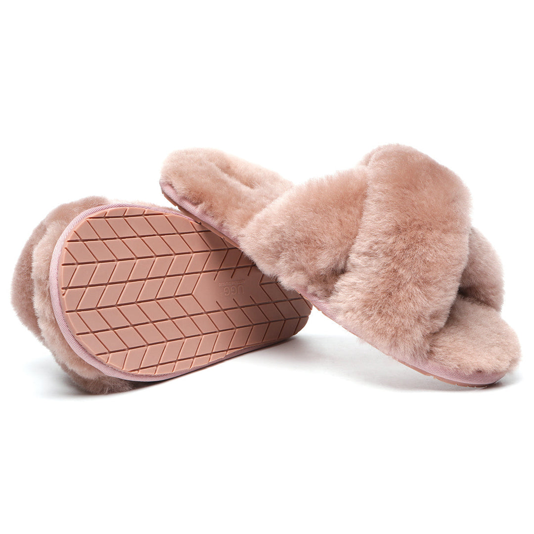 Premium Cross Fluff UGG Slides - UGG Direct Online