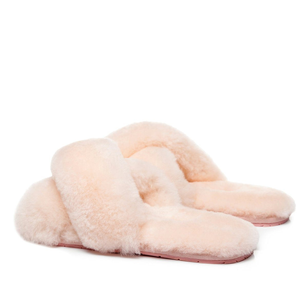 Premium Cross Fluff UGG Slides - UGG Direct Online