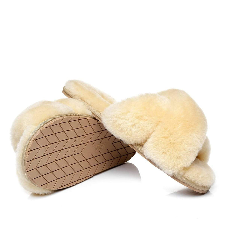 Premium Cross Fluff UGG Slides - UGG Direct Online