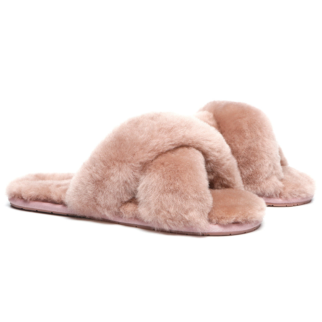 Premium Cross Fluff UGG Slides - UGG Direct Online