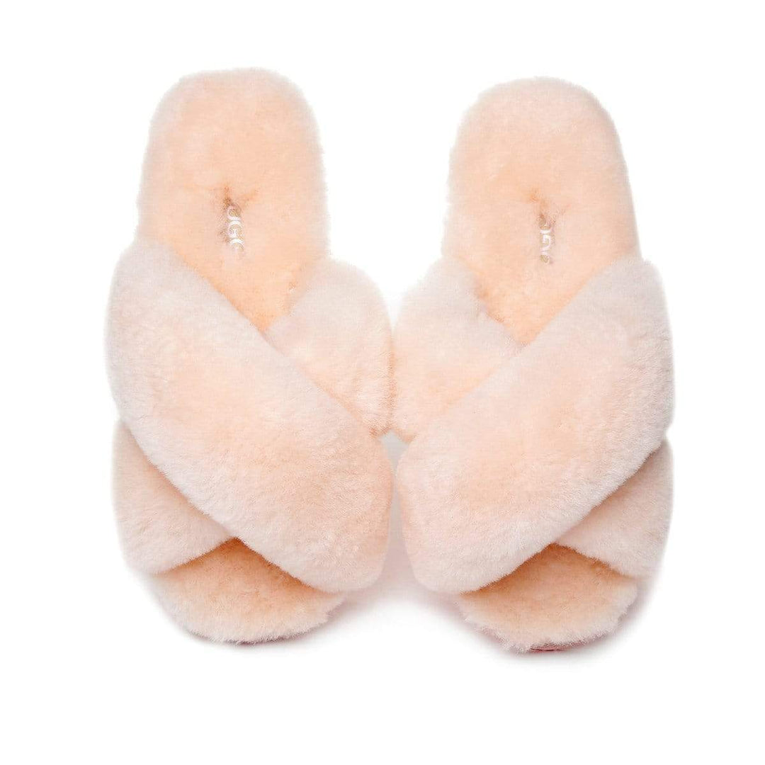 Premium Cross Fluff UGG Slides - UGG Direct Online