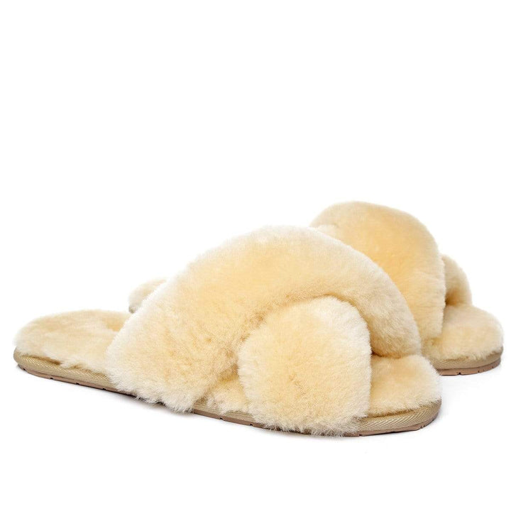 Premium Cross Fluff UGG Slides - UGG Direct Online