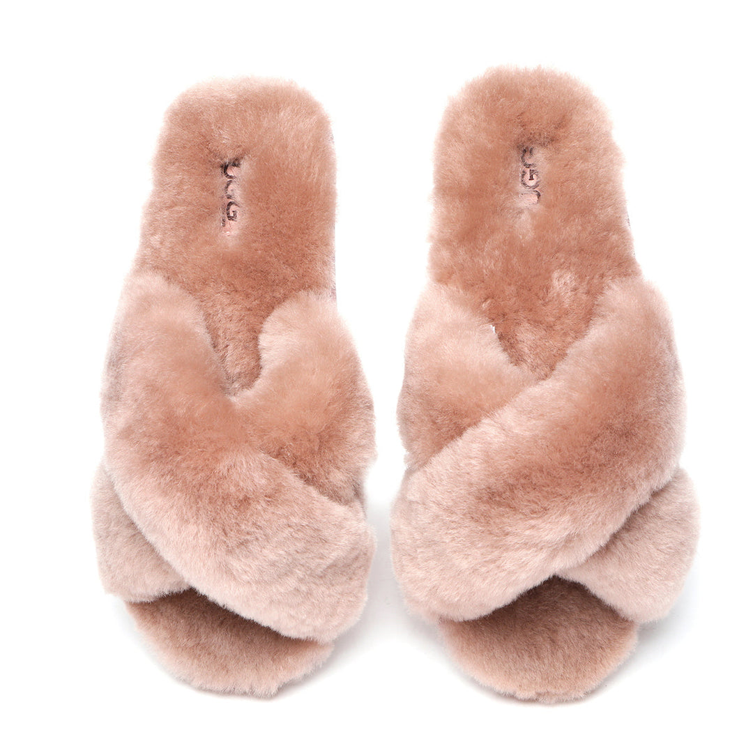Premium Cross Fluff UGG Slides - UGG Direct Online