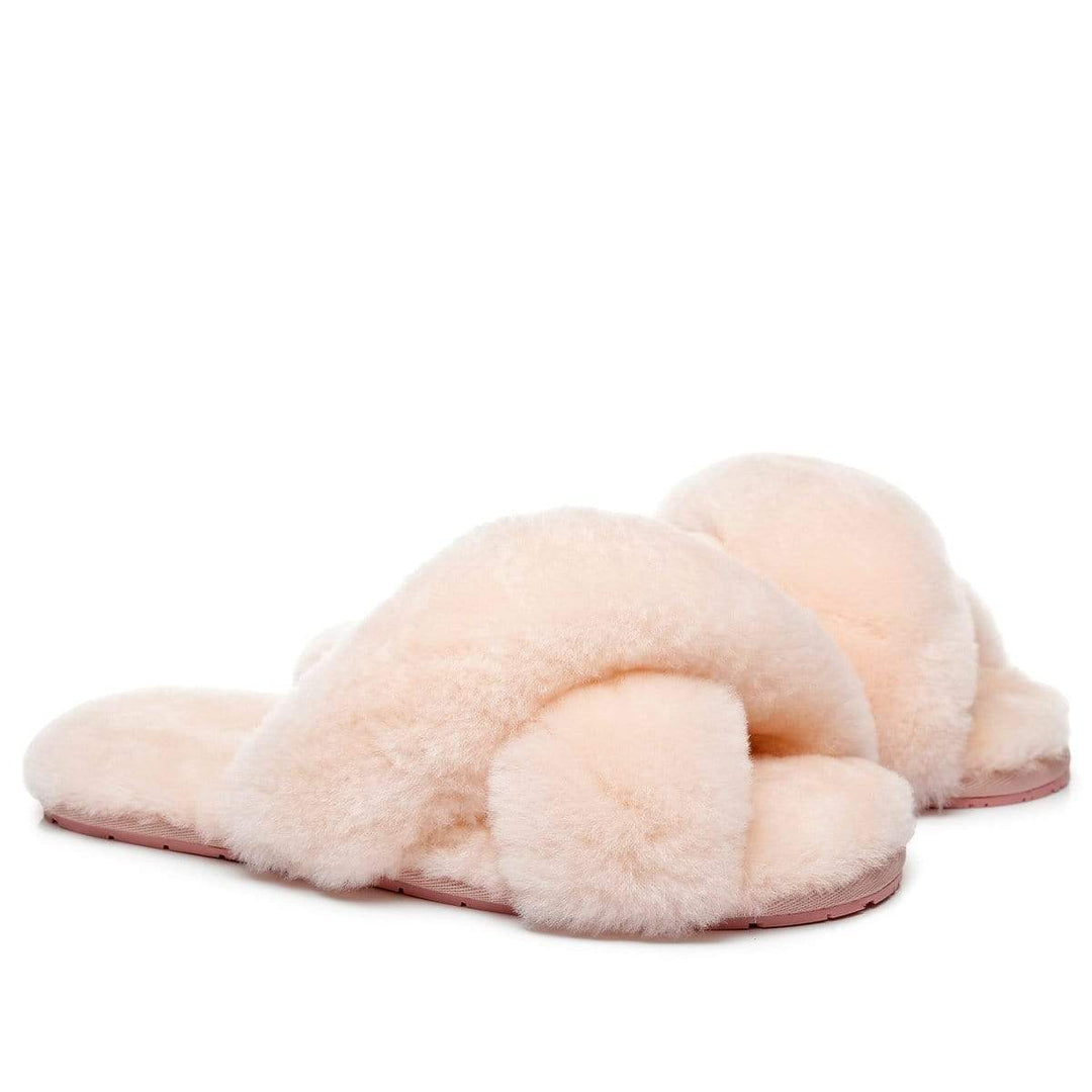 Premium Cross Fluff UGG Slides - UGG Direct Online