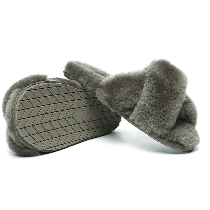 Premium Cross Fluff UGG Slides - UGG Direct Online