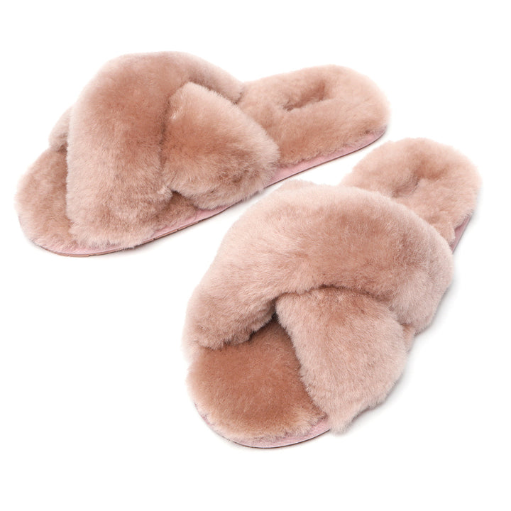 Premium Cross Fluff UGG Slides - UGG Direct Online