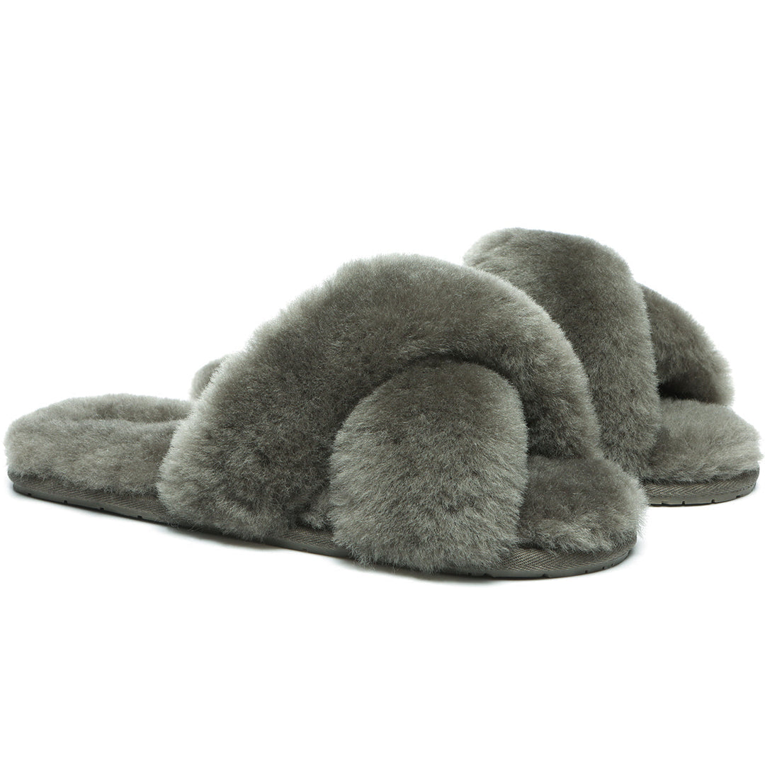 Premium Cross Fluff UGG Slides - UGG Direct Online
