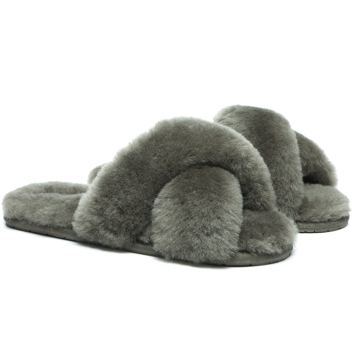 Premium Cross Fluff UGG Slides - UGG Direct Online
