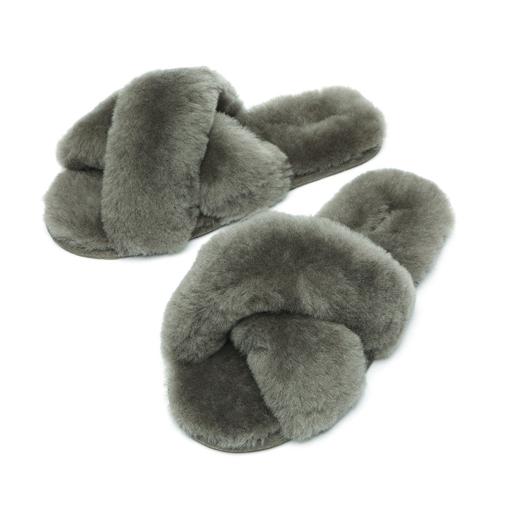 Premium Cross Fluff UGG Slides - UGG Direct Online