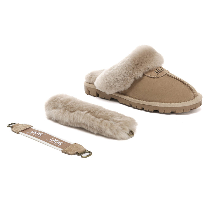 Removable Slingback Waffle Fluffy UGG Slippers - UGG Direct Online