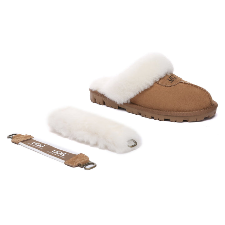 Removable Slingback Waffle Fluffy UGG Slippers - UGG Direct Online