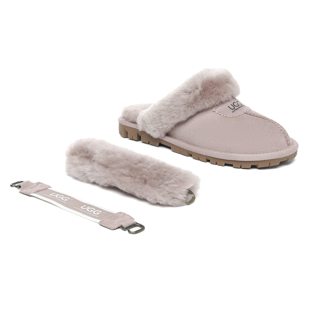 Removable Slingback Waffle Fluffy UGG Slippers - UGG Direct Online