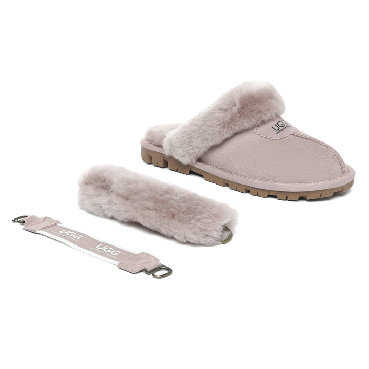 Removable Slingback Waffle Fluffy UGG Slippers - UGG Direct Online