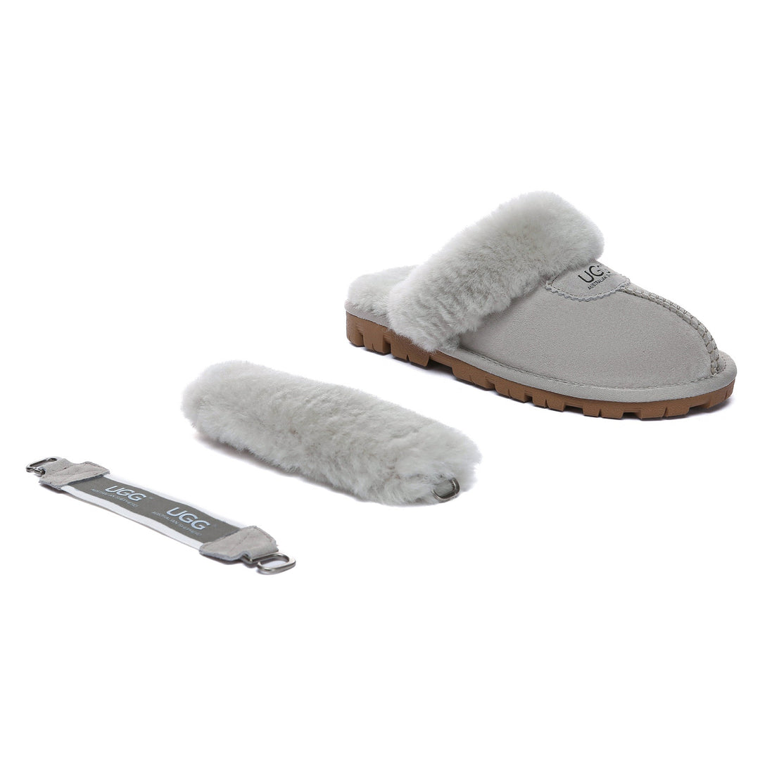 Removable Slingback Waffle Fluffy UGG Slippers - UGG Direct Online