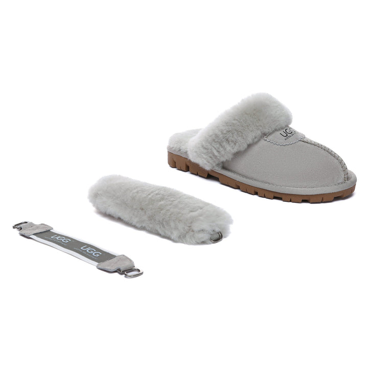 Removable Slingback Waffle Fluffy UGG Slippers - UGG Direct Online