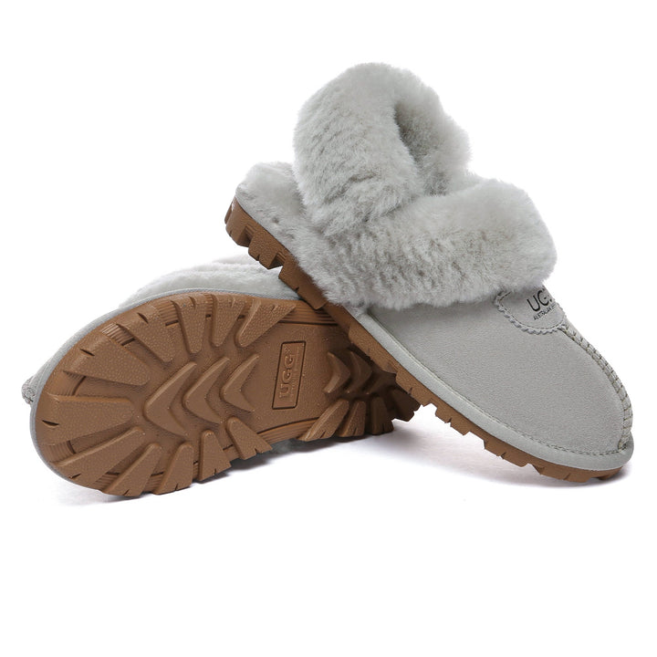 Removable Slingback Waffle Fluffy UGG Slippers - UGG Direct Online